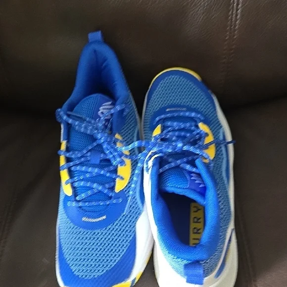 Under Armour Blue and Yellow Men's Sneakers - Picture 9 of 11